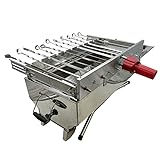 Schaschlikgrill Set XXL Olymp 11, Grillaufsatz | 11 Drehspieße | Powerbank | Motor | Schaschlikgrill - Mangal + manuelle Kurbel