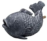 OASE 36777 Wasserspeier Fisch Teichfigur Dekoration Wasserstrahl Sauerstoff, Grau