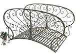 DanDiBo Gartenbrücke Metall mit Geländer Antik 150106 Brücke 150 cm Garten Metallbrücke Gartenmöbel Teichbrücke Steg Stabil