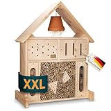 GARDIGO® Insektenhotel XXL - Insektenhaus für den Garten I Made in Germany I Regionales Holz I Nistkasten für Wildbienen, Florfliegen, Marienkäfer, Ohrenkneifer und Schmetterlinge I Bienenhotel